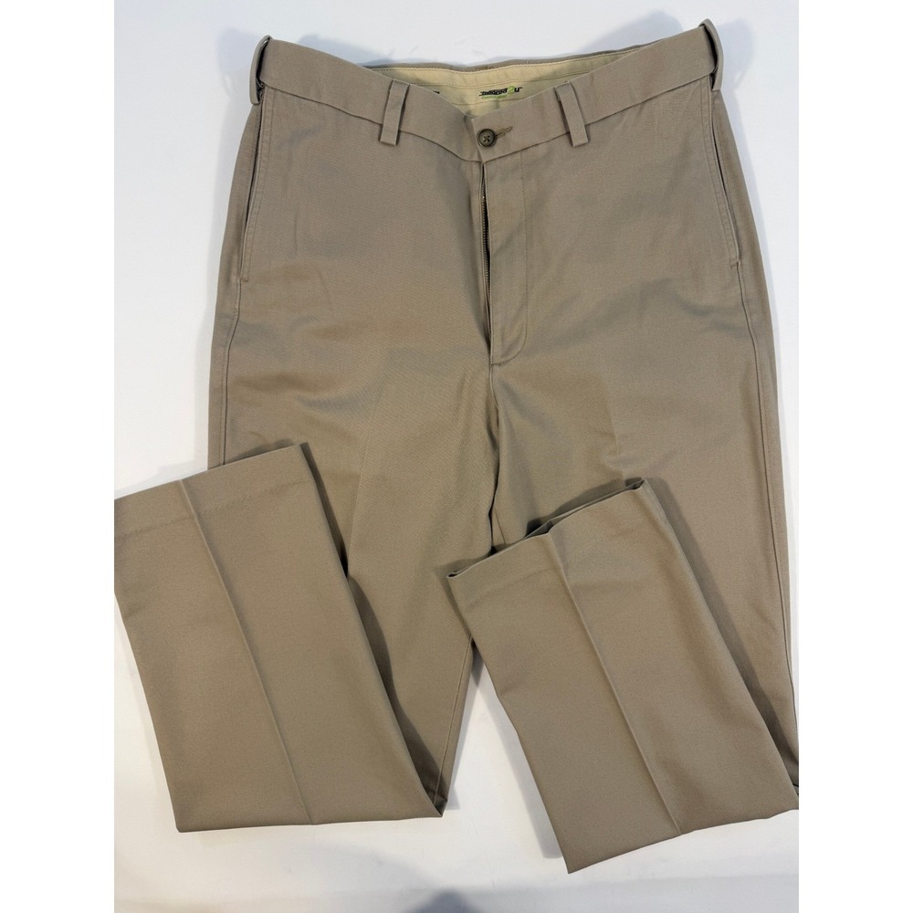 Savane Chinos Mens 32x32 Khaki Tan Excellent Flat Front Straight Leg Twill Pants